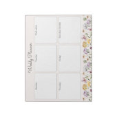 Gepersonaliseerde Wildflower Garden Weekly Planner Notitieblok (Linkerzijde)