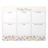 Gepersonaliseerde Wildflower Garden Weekly Planner Notitieblok (Voorkant)