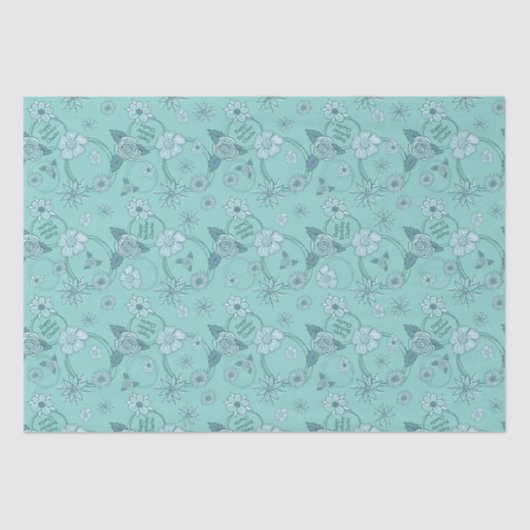 Gepersonaliseerde Wildflower Gift Tissuepapier (Voorkant)