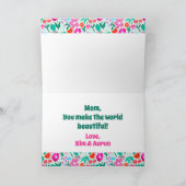 Gepersonaliseerde Wildflower Happy Moederdag Kaart (Binnen)