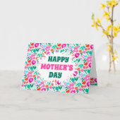 Gepersonaliseerde Wildflower Happy Moederdag Kaart (Gele Bloem)