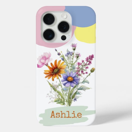 Gepersonaliseerde Wildflower iPhone 15 Pro telefoo Case-Mate iPhone Case (Achterkant)