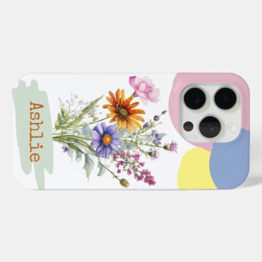 Gepersonaliseerde Wildflower iPhone 15 Pro telefoo Case-Mate iPhone Case (Achterkant (horizontaal))