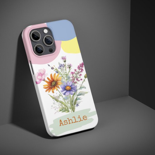 Gepersonaliseerde Wildflower iPhone 15 Pro telefoo Case-Mate iPhone Case