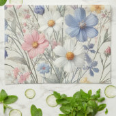 Gepersonaliseerde Wildflower Keuken Handdoek | Ini (Gevouwen)