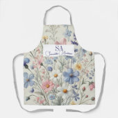 Gepersonaliseerde Wildflower Keuken Schort | Initi (Voorkant)