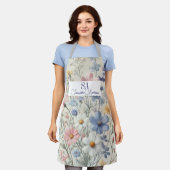 Gepersonaliseerde Wildflower Keuken Schort | Initi (Gedragen)