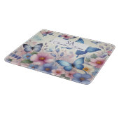 Gepersonaliseerde Wildflower met Monogram & Naam Snijplank (Hoek)