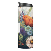 Gepersonaliseerde Wildflower met Monogram Thermosbeker (Geroteerd rechts)