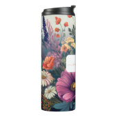 Gepersonaliseerde Wildflower met naam Thermosbeker (Gedraaid links)