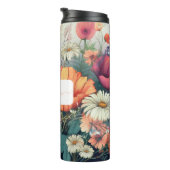 Gepersonaliseerde Wildflower met naam Thermosbeker (Geroteerd rechts)