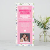 Gepersonaliseerde Wildflower Moederdag Brunch Foto Kaart (Staand voorkant)
