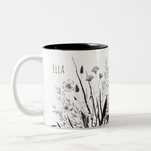 Gepersonaliseerde Wildflower Mok met de Schrift (Links)