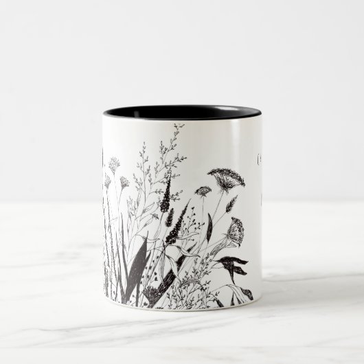 Gepersonaliseerde Wildflower Mok met de Schrift (Center)