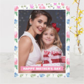 Gepersonaliseerde Wildflower Mom Moederdag Foto Kaart (Gele Bloem)