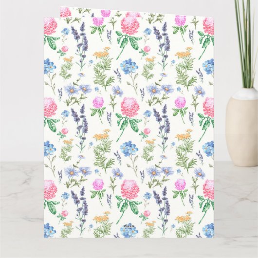 Gepersonaliseerde Wildflower Mom Moederdag Foto Kaart (Achterkant)