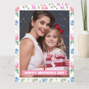 Gepersonaliseerde Wildflower Mom Moederdag Foto Kaart
