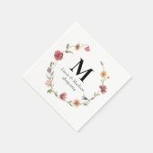 Gepersonaliseerde Wildflower Monogram Bruiloft Ser Servet (Hoek)