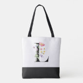 Gepersonaliseerde Wildflower Monogram Letter L Tote Bag (Achterkant)