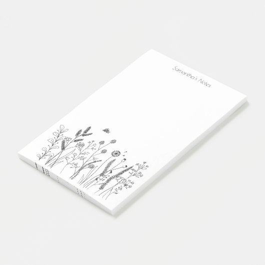 Gepersonaliseerde Wildflower Post-it® notes 4x6 (Schuin)