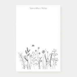 Gepersonaliseerde Wildflower Post-it® notes 4x6