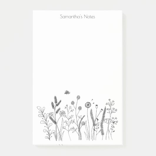 Gepersonaliseerde Wildflower Post-it® notes 4x6 (Voorkant)