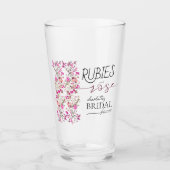 Gepersonaliseerde Wildflower Ruby Roos Vrijgezelle Glas (Voorkant)