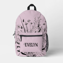 Gepersonaliseerde Wildflower Rugzak Dusty Pink
