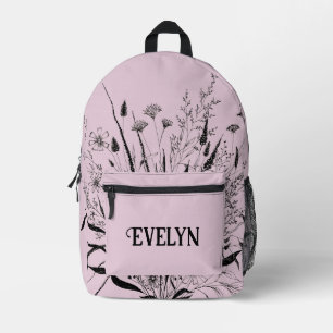 Gepersonaliseerde Wildflower Rugzak Dusty Pink