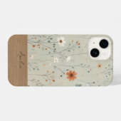Gepersonaliseerde wildflower telefoonhoesje iPhone hoesje (Achterkant horizontaal)