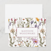 Gepersonaliseerde Wildflower Waterverf Notitiekaartje (Voorkant / Achterkant)