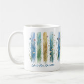 Gepersonaliseerde Wildflowers Brush Stroke Blue Gr Koffiemok (Links)