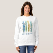 Gepersonaliseerde Wildflowers Brush Stroke Blue Gr Trui (Voorkant volledig)