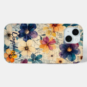 Gepersonaliseerde Wildflowers Paarse & Sinaasappe Case-Mate iPhone Case (Achterkant (horizontaal))