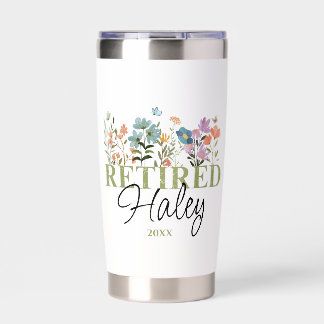 Gepersonaliseerde Wildflowers Pensioen, Bloemen Pe Geïsoleerde Drinkbeker