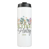 Gepersonaliseerde Wildflowers Pensioen, Bloemen Pe Thermosbeker (Voorkant)