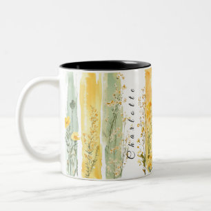 Gepersonaliseerde WildflowerSmug 4 Tweekleurige Koffiemok