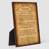 Gepersonaliseerde Will Dogs Ga naar Heaven Poem Pl Fotoplaat (Zijkant)