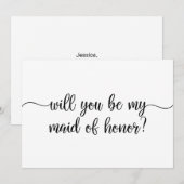 Gepersonaliseerde Will jij bent mijn Maid van Hono Kaart (Voorkant / Achterkant)