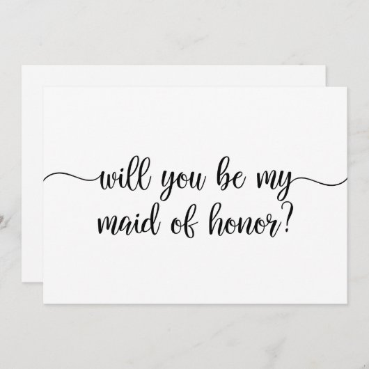 Gepersonaliseerde Will jij bent mijn Maid van Hono Kaart (Voorkant / Achterkant)