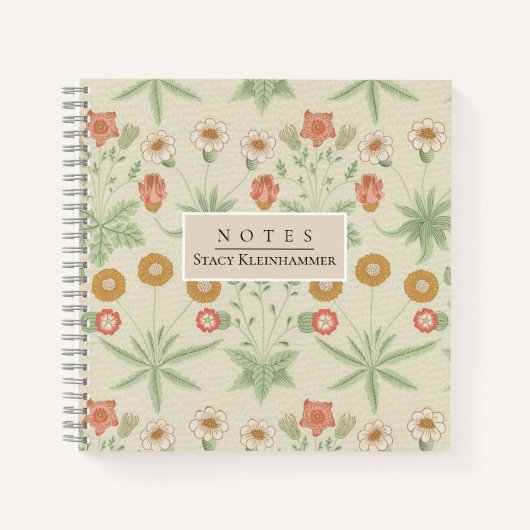 Gepersonaliseerde William Morris  Floral Notitieboek (Voorkant)