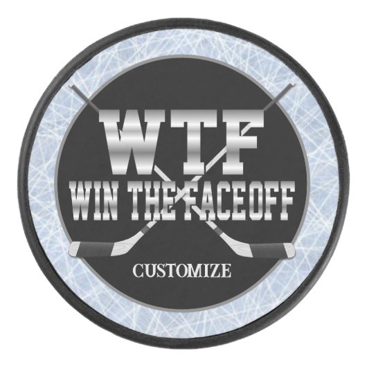 Gepersonaliseerde Win de Face-Off Hockey Puck (Voorkant)