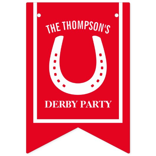 Gepersonaliseerde Winner's Circle Kleurrijke Derby Vlaggetjes (Eerste vlag)