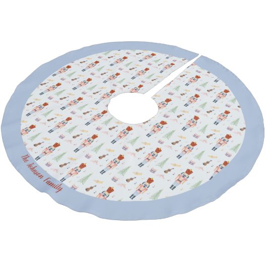 Gepersonaliseerde Winter Blauwe Notenkraker Ballet Kerstboom Rok (Gekanteld)