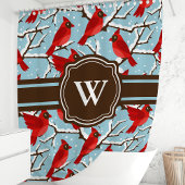 Gepersonaliseerde Winter Kardinaal Douchegordijn