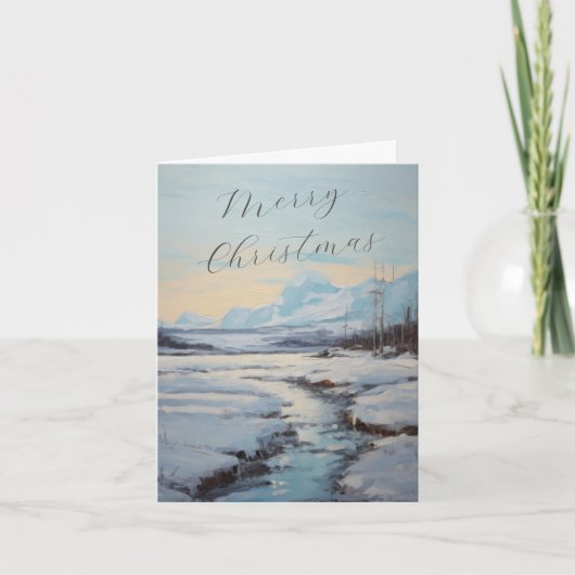 Gepersonaliseerde Winter Kerstscène Familie Brief Feestdagen Kaart (Voorkant)