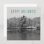 Gepersonaliseerde Winter Sneeuw Zwart Wit Kerstmis Feestdagenkaart (Voorkant / Achterkant)