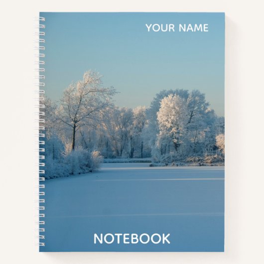Gepersonaliseerde Winter Sneeuwlandschap Foto Noti Notitieboek (Voorkant)