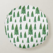 Gepersonaliseerde Winter Vakantie Land Beauty Rond Kussen (Achterkant)