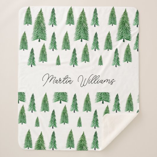 Gepersonaliseerde Winter Vakantie Land Beauty Sherpa Deken (Voorkant)